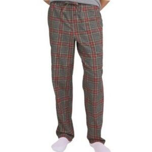 Eddie Bauer Gray Plaid Pj Pants with Red and Yellow Accents